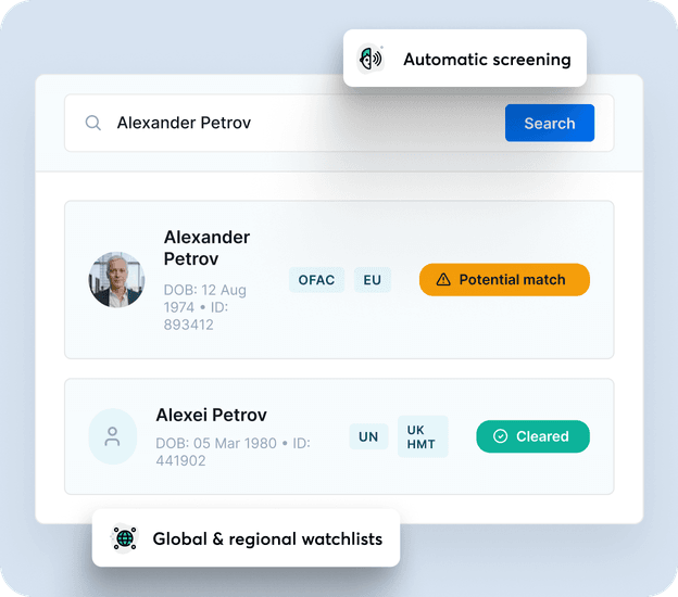 Sanction & Watchlist Screening
